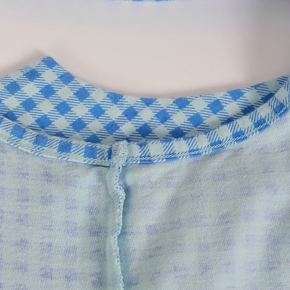 Lands' End Blue And White Gingham Check Sleeveless Jersey Swim Cover Up Dress XL - Picture 11 of 14